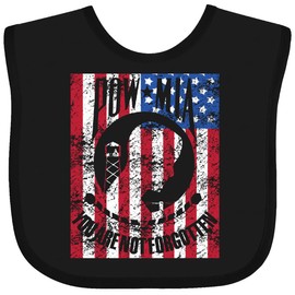 inktastic POW MIA Distressed Flag Baby Bib Black 2ac53