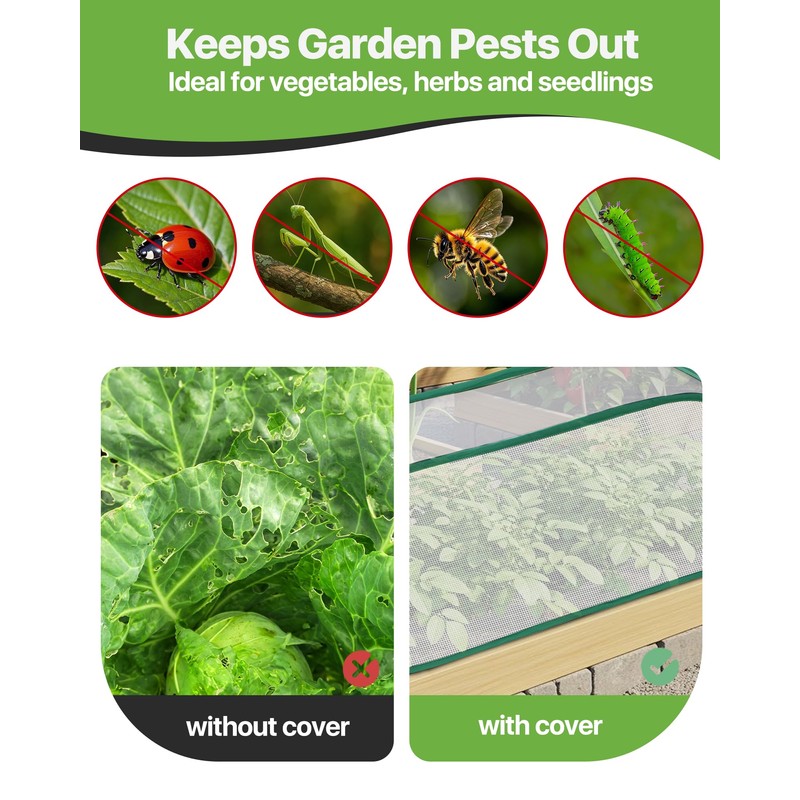 JivaJot Garden Covers for Raised Beds, Breathable Plant Protection Cage