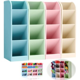 Lostwry Set of 4 Pen Holder Organiser, Desk Pen Holder, Pencil Storage Box, Brush Container, Organiser Pen Holder for Office, Home Supplies