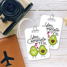LT177 You Complete Me/Avacados Love Novelty Funny Unique Designer Gift Glossy Plastic Suitcase Luggage Tag