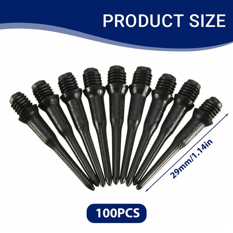 IKOPFLN Pack of 100 Plastic Dart Tips, Soft Dart Tips,