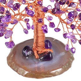 Nupuyai Amethyst Crystal Tree Feng Shui Money Tree Tree of Life Gemstone Tree Wire Wrap Tumbled Stones Lucky Tree Decoration