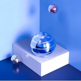 Kinetic Spinner Ball (2.1 inch) for Office Use or Gift, Adult Desktop Toy, Mesmerizing Optical Illusion Stress Relief Gadget, Blue