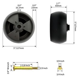 UCUT Lawn Mower Deck Gauge Wheels Kit AM125172 Mower Deck Wheels Compatible with John Deere 48", 54", 60", 62“, 72" Deck Replace for AM125172 AM124706 210-300,2Pack