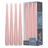 Hyoola Tall Taper Candles - 12 Inch Light Pink Unscented Dripless Taper Candles - 10 Hour Burn Time - 12 Pack