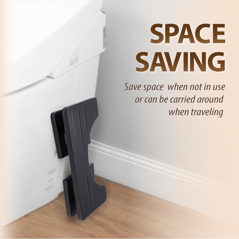 BLUEWEST Foldable Toilet Stool, Acacia Wood Poop Stool for Potty