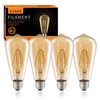 LUXON LED Edison Bulbs,Dimmable,4Watt(Equivalent 40W),2700K Warm White,ST64 Amber Glass Antique