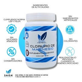 Cloruro de Magnesio  Sulfato de Magnesio  1 Kg cu  Saisa Herbal  Suplemento Alimenticio Calidad Premium  Salud sea, Muscular y Bienestar General      