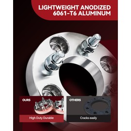 AUTOSITY 8x6.5 Wheel Spacers 1.5" for Silverado 1500, 2500, Silverado 2500 HD, Sierra 1500, 3500, Silverado 1500 Classic, 126.15mm Hub Bore & M14x1.5 Studs, 8 Lug Real Forged Spacers, 2Pcs