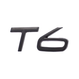 T6 Emblem 3D Metal Badge Car Hood Truck Door Side Fender Rear Trunk Emblem Sticker Decals for Volvo XC60 S60 V60 Polester (Black)