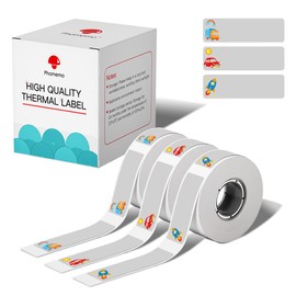 Phomemo D30 Label Tape, Black Text on Transportation Pattern Clear Labels Paper Thermal Printer Sticker Self-Adhesive Label Maker Tape, 14mm x 40mm (0.55x1.57) 3-Roll
