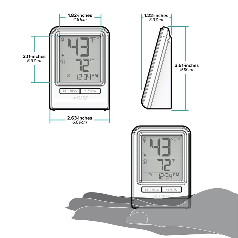 La Crosse Technology 308-1409WNH-CBP Battery Operated Wireless Digital Thermometer -
