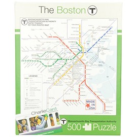New York Puzzle Company - Transit Maps Boston T Map - 500 Piece Jigsaw Puzzle