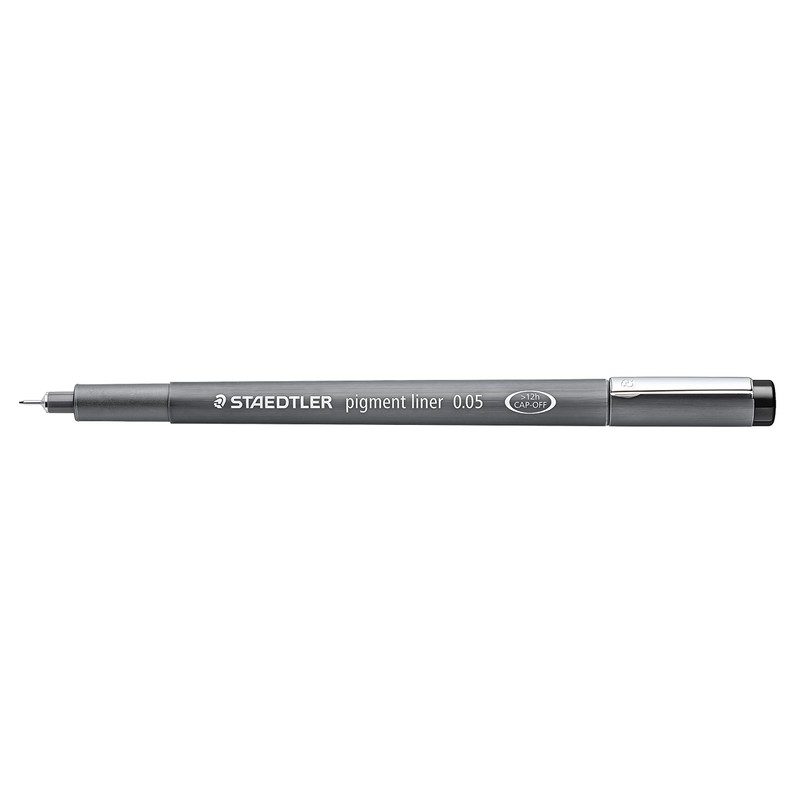 STAEDTLER Pigment Liner Pack, Black, 6 Pens, Assorted Line Widths,
