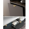 uvbws 2PCS Leaf Cabinet with Solid Brass Edge Handle, Brushed