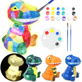 FGZU DIY Dino Lamp Crafts for Girls from 4 5 6 7 8 Years, Crafts for Girls and Boys, Craft Sets Children, Kids Toy, Creative Gifts for Children Aged 6-12 Years (Dino Lamp)