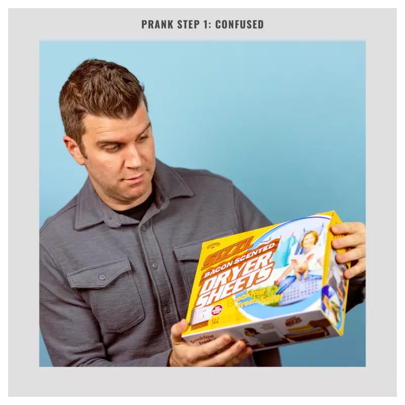 Prank-o Prank Small 8x6x2 SIZZL BACON DRYER SHEETS fake Gag