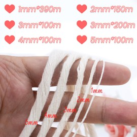 JeogYong Single Strand Macrame Cord 3mm x 218 Yards (656 Feet) Soft Cotton Rope Macrame Yarn 3 mm Macrame Cord, Macrame Supplies for Crafts Wall Hangings Plant Hangers Decorations (Caramel)