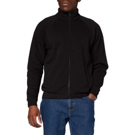 Fruit of the Loom Men's Zip front Premium Sweater, Black, XX-Large