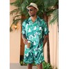 SWOMOG Men Matching Pajamas Set Silk Satin Sleepwear Short Sleeve