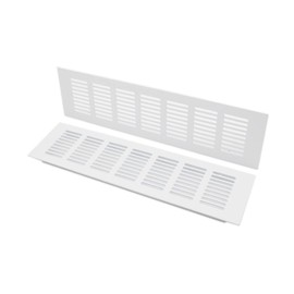 2PCS Air Vent Cover,TTZEZE White Aluminium Alloy Ventilation Grille Rectangle Metal Louvered Grill Cover for Wardrobe Stove Shoes Cabinet Sink Kitchen Bathroom Side Wall Ceiling and Floor Exhaust Vent