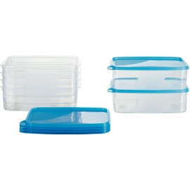 MiraHome Austrian Quality Food Storage Container Freezer Container 23 x 15 x 7.5 cm 2 L Rectangular (Pack of 6) Blue