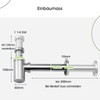 Designer Siphon Chrome Syphon for Washbasins and Washbasins, Bottle Siphon