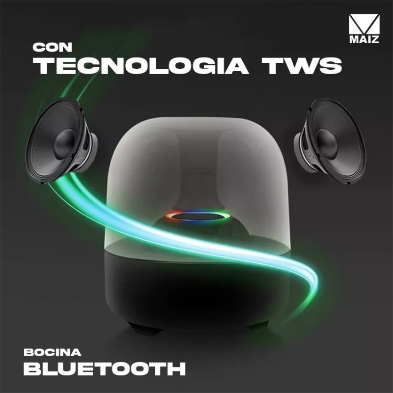 Maíz 5pzs Bocina Bluetooth Inalambrica Lampara Luz Led Recargable