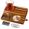 KEJIAR Cigar Ashtray, Wooden Base with Removable and Washable Outdoor