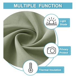 RYB HOME Blackout Curtains for Kitchen, Over Sink Privacy Curtains Window Decor, Thermal Insulating Drapes for Bathroom Cafe Bedroom Small Window, W 42 x L 24 inch, Sage Green, 2 Panels