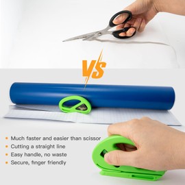 NEWISHTOOL 2 Pack Green Wrap Cutter, Wrapping Paper Cutter Safety Knife for Cutting Wrap Papers Craft Paper, Sliding Cut Tool Paper Slitter Knife