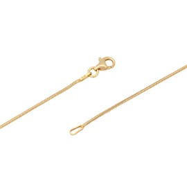 NKlaus Snake Pattern Magic: 925 Silver Yellow Gold Plated Snake Chains, 42 cm, 45 cm, 1.1 mm Width - A Filigree Necklace Subtle Elegance, Gold