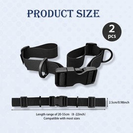 UBRAVE 2 Pcs Backpack Chest Strap,Adjustable Backpack Chest Strap, Rucksack Chest Strap With Quick Release Buckle, With Slide D-Ring Black,For Hiking, Running, Outdoor Activities (Black)