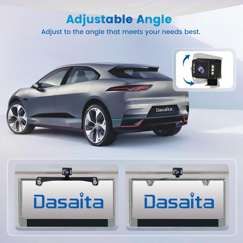 Dasaita AHD Backup Camera Rear View License Plate Frame 6