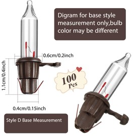 Mudder 100 Count Christmas Tree Lights Replacement Bulbs Mini Incandescent Christmas Lights 2.5v 0.425 Watt Warm Prelit Xmas Tree Decoration(Brown Base with Warm White Bulb)