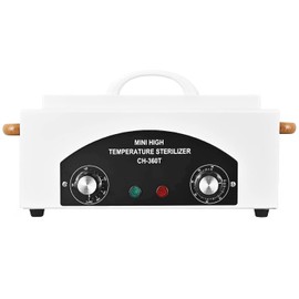 QUTUNI High Temperature Metal Tool Cleaning Box, 1.5L Dry Heat Box with Adjustable Temperature and Time for Nail Barber Tattoo Metal Equipment Cleaning (White)