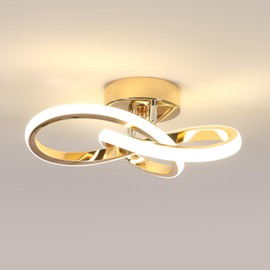 DELIPOP LED Ceiling Light, 22 W 2500 LM Creative Flower-Shaped LED Ceiling Light, Modern Gold Ceiling Light for Living Room, Kitchen, Bedroom, Hallway, Natural Light 4500 K