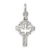 925 Sterling Silver Solid Polished Religious Faith Cross With Dove
