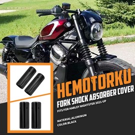 HCmotorku Motorcycle Front Fork Tube Covers Protector Shock Boots Cover Fit for Harley Nightster 975 RH975 RH 975 2021 2022 2023 Style A