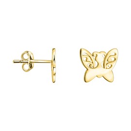 SOFIA MILANI - Women's Earrings 925 Silver Butterfly Stud Earrings, Yellow Gold