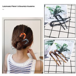 The Lord of the Tools 6PCS French Style Hair Pins Tortoise Shell U-Shaped Hair Pin Fork Sticks 2 Prongs Leopard Updo Chignon Pins for French Twist Bun Full Updos Low Bun Hairstyles