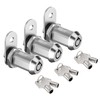 BOZXYE 3 Pack Cabinet Locks with Keys, 1-1/8" Tubular Cam