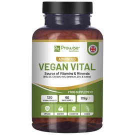 Vegan Vital Multivitamin Complex - 120 Vegan Capsules I Made in the UK by Prowise Healthcare