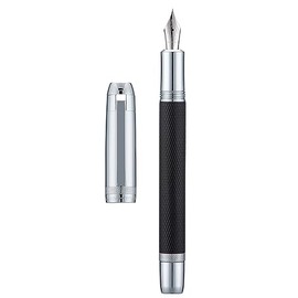 Jinhao 92 Pluma estilográfica negra plateada, punta media, metal sólido con convertidor de caligrafía suave                                           