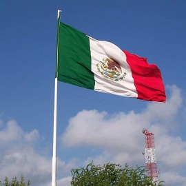 Mexico Flag 3*5ft Polyester Fabric Yard Decoration Fans Flag Customized Double-sided Mexican FlagColor: MXFLAG-SILK-35-POLY-BAG, Size: MXFLAG-SILK-35-POLY-BAG