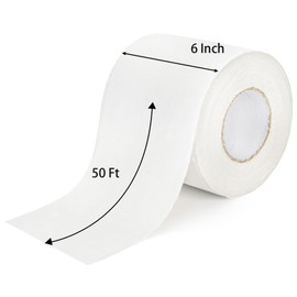 Jucoan 6 Inch x 50 Feet RV Roof Tape with Roller, White Waterproof Butyl Sealant Tape for RV, Camper, Truck Roof Leak Repair, UV-Resistant