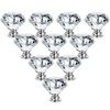 10 Pack Drawer Knobs, 40mm Diamond Shaped Crystal Glass Cabinet