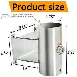 Su Ying Patio Umbrella Holder StandOutdoor Deck Mount 1.75 Diameter in