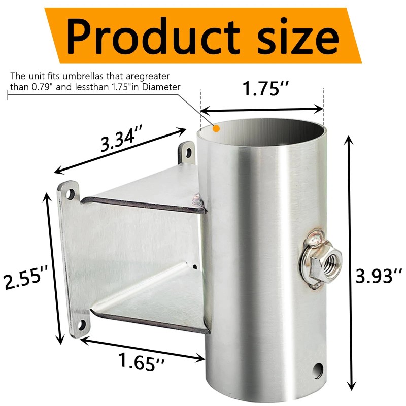Su Ying Patio Umbrella Holder StandOutdoor Deck Mount 1.75 Diameter