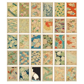 HOSTEESSCHOICE Vintage Art Postcards set of 30 Post card of Japanese Artist Korin Furuya Art Sea variety pack Famous Painting Scenery,4 x 6 Inches